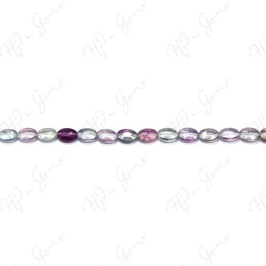 Rainbow Fluorite Flat Oval Beads