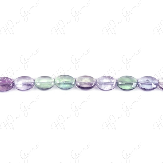 Rainbow Fluorite Flat Oval Beads