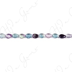 Rainbow Fluorite Pear Beads