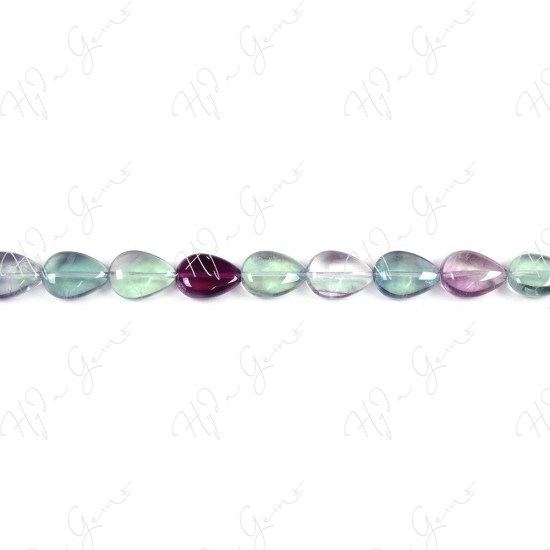 Rainbow Fluorite Pear Beads