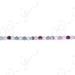 Rainbow Fluorite Pentagon Beads