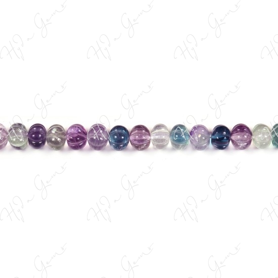 Rainbow Fluorite Pumpkin Beads