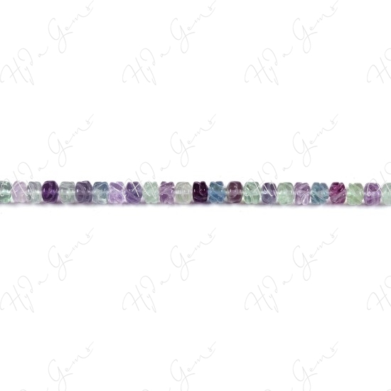 Rainbow Fluorite Roundel Beads