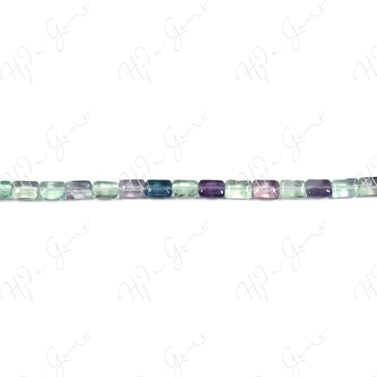 Rainbow Fluorite Flat Rectangle Beads