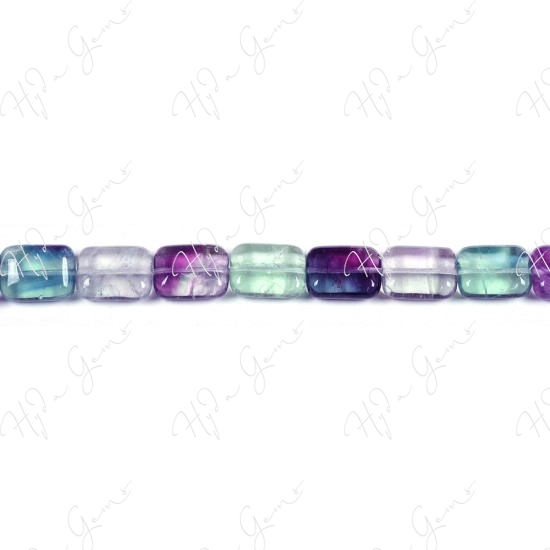 Rainbow Fluorite Flat Rectangle Beads