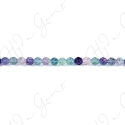 Rainbow Fluorite Round Shaped Beads