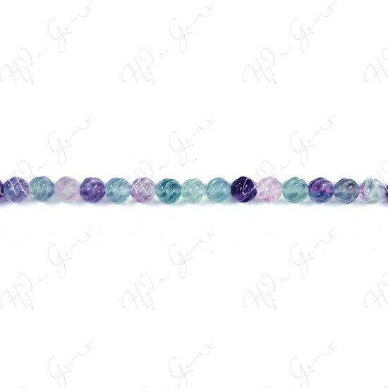 Rainbow Fluorite Round Shaped Beads