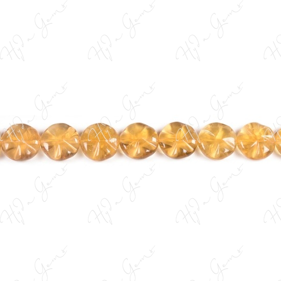 Yellow Fluorite Coin Beads