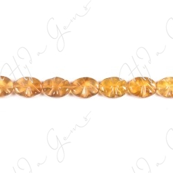 Yellow Fluorite Flat Oval Beads