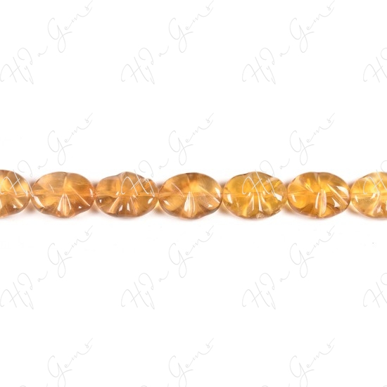 Yellow Fluorite Flat Oval Beads