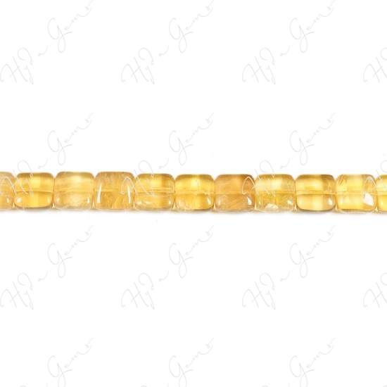 Yellow Fluorite Flat Square Beads