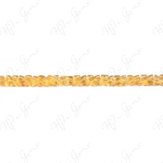 Yellow Fluorite Oval Tube Beads