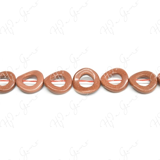 Gold Sand Stone Coin Beads