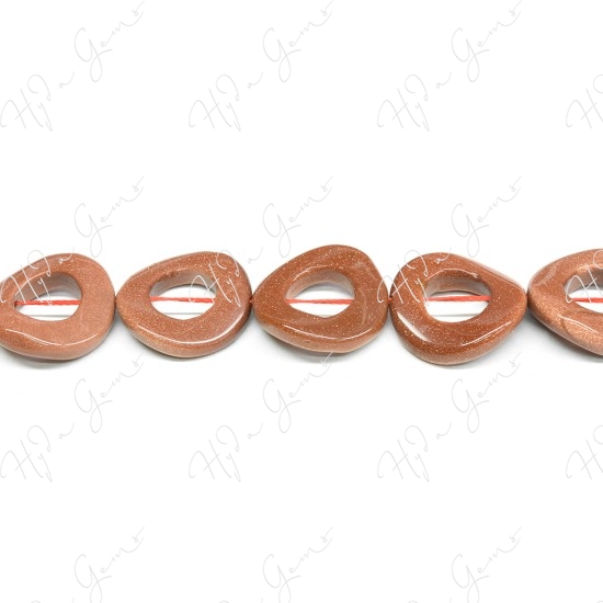 Gold Sand Stone Coin Beads