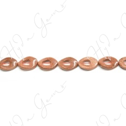 Gold Sand Stone Pear Beads