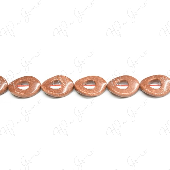 Gold Sand Stone Pear Beads