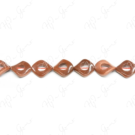 Gold Sand Stone Rhombus Beads