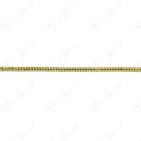 Hematine Gold Color Plated Roundel Beads