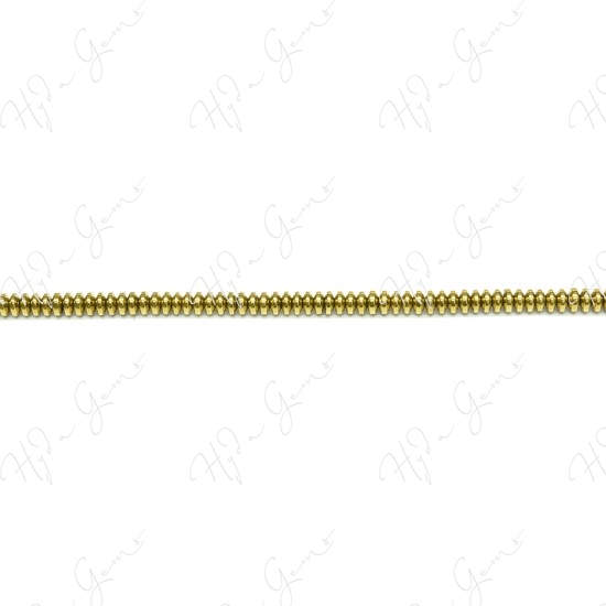 Hematine Gold Color Plated Roundel Beads