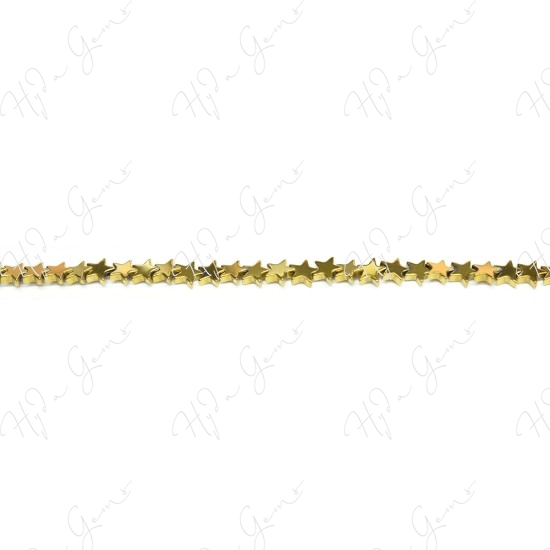 Hematine Gold Color Plated Star Beads