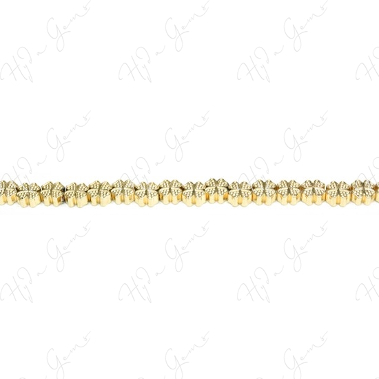 Hematine Carat Gold Color Plated [W] Snowflake Beads