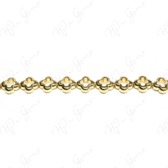 Hematine Carat Gold Color Plated [W] Snowflake Beads