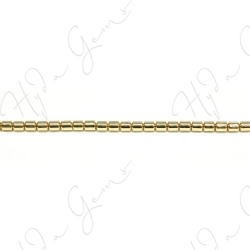 Hematine Carat Gold Color Plated [W] Drum Beads