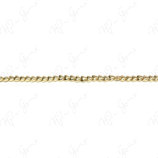 Hematine Carat Gold Color Plated [W] Heart Beads