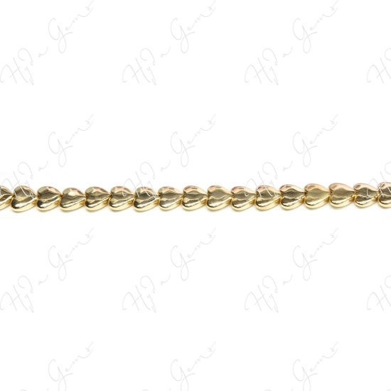 Hematine Carat Gold Color Plated [W] Heart Beads