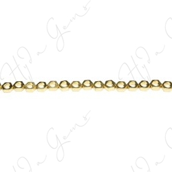 Hematine Carat Gold Color Plated [W] Hexagon Beads