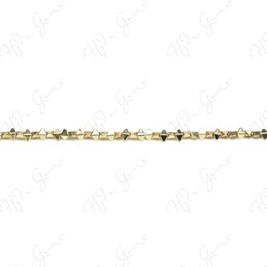 Hematine Carat Gold Color Plated [W] Octahedron Beads