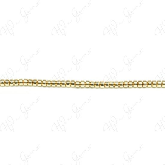 Hematine Carat Gold Color Plated [W] Roundel Beads