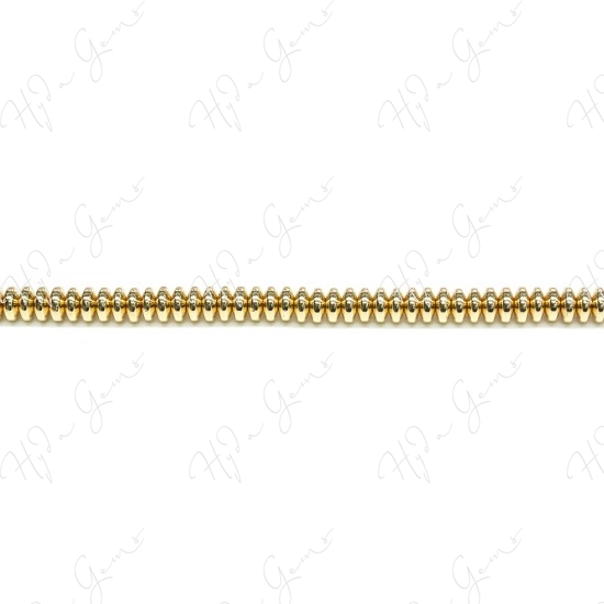 Hematine Carat Gold Color Plated [W] Roundel Beads