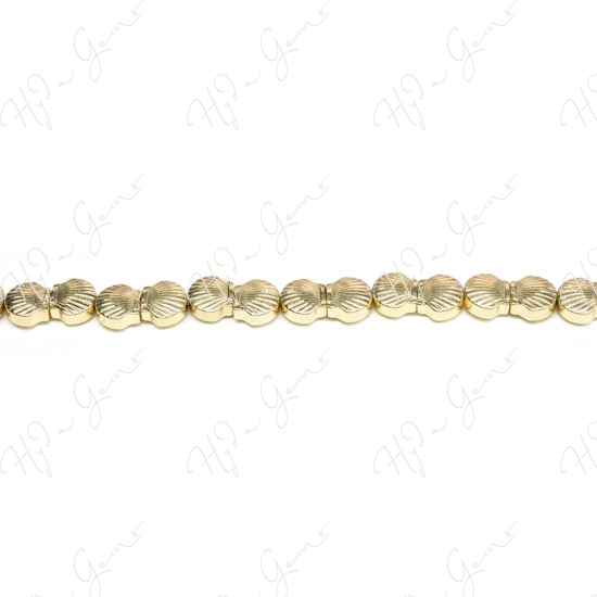 Hematine Carat Gold Color Plated [W] Shell Beads