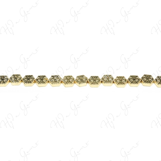 Hematine Carat Gold Color Plated [W] Snowflake Beads