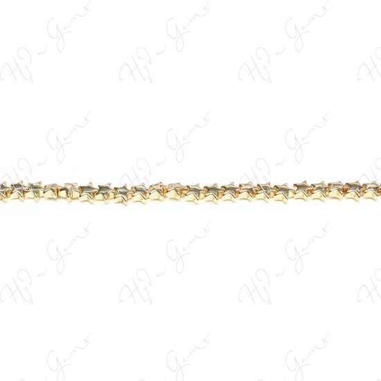 Hematine Carat Gold Color Plated [W] Star Beads