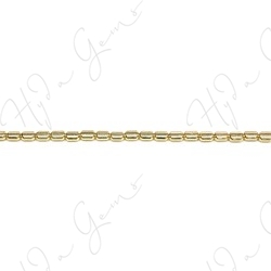 Hematine Carat Gold Color Plated [W] Oval Tube Beads