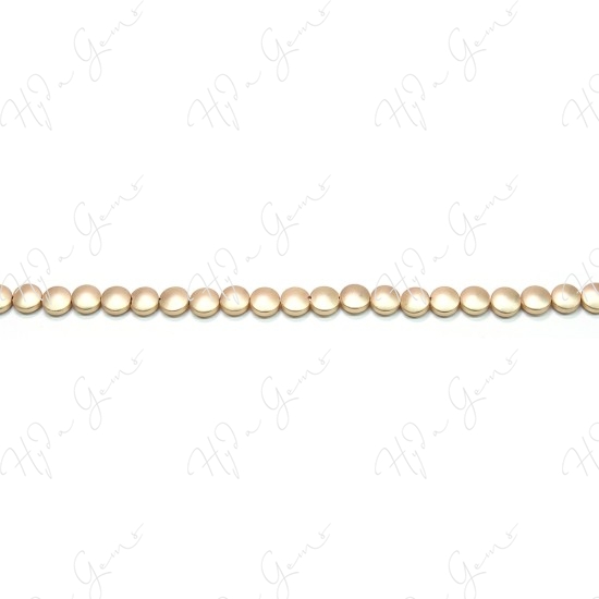 Matte Hematine Carat Gold Color Plated [W] Coin Beads