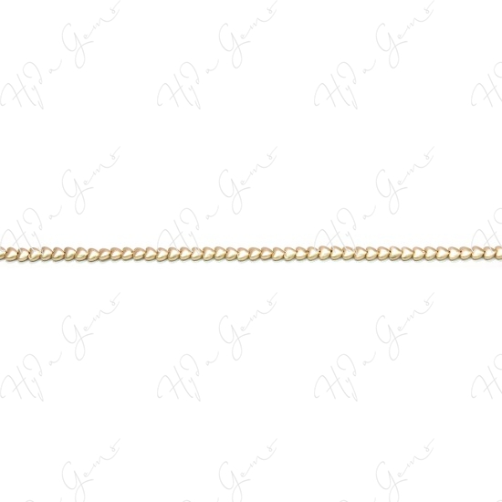 Matte Hematine Carat Gold Color Plated [W] Heart Beads