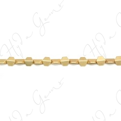 Matte Hematine Carat Gold Color Plated [W] Hexagon Beads