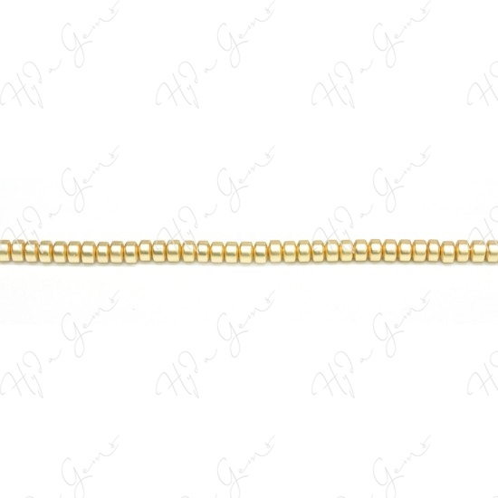 Matte Hematine Carat Gold Color Plated [W] Roundel Beads