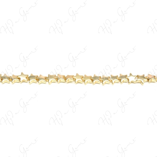 Matte Hematine Carat Gold Color Plated [W] Star Beads