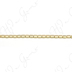 Matte Hematine Carat Gold Color Plated [W] Oval Tube Beads