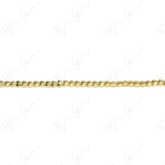 Hematine Gold Color Plated [W] Heart Beads