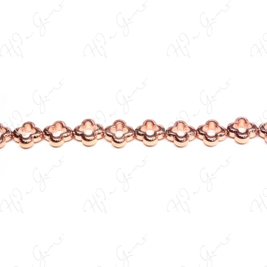 Hematine Rose Gold Color Plated [W] Snowflake Beads