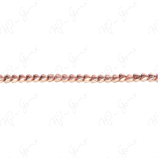 Hematine Rose Gold Color Plated [W] Heart Beads