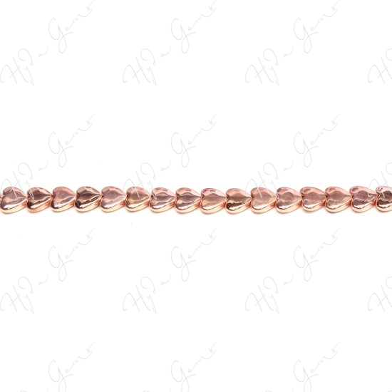 Hematine Rose Gold Color Plated [W] Heart Beads