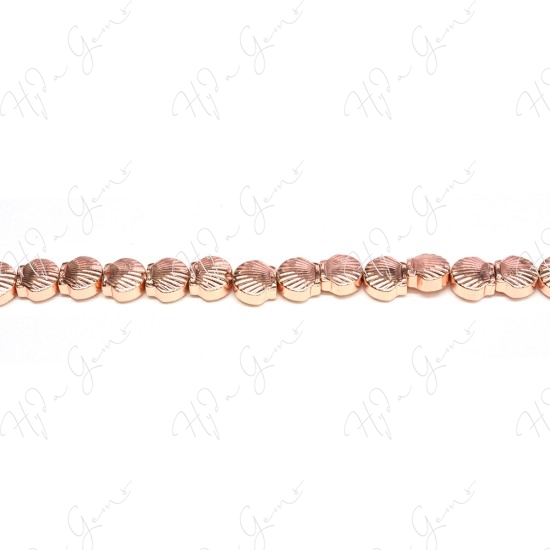 Hematine Rose Gold Color Plated [W] Shell Beads