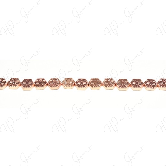 Hematine Rose Gold Color Plated [W] Snowflake Beads