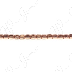 Hematine Rose Gold Color Plated [W] Flat Square Beads